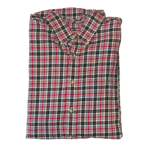 Ralph Lauren Mens Classic Fit XL Navy Blue and Red Plaid Button Down Shirt
